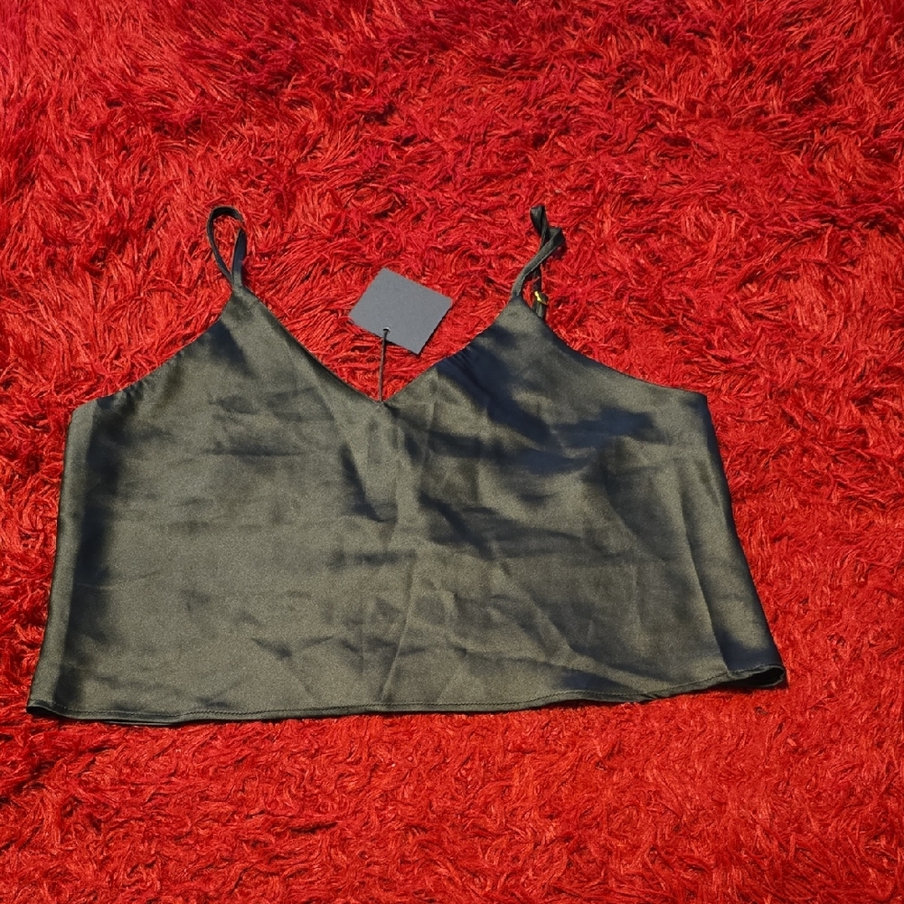 Chic Black Satin Camisole for Women